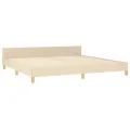 Cadre de lit avec tête de lit Crème 200 x 200 cm Tissu