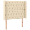 Tête de lit à LED Crème 103x16x118/128 cm Tissu