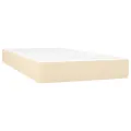 cadre de lit avec matelas Crème 100x200 cm Tissu