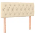 cadre de lit avec matelas Crème 100x200 cm Tissu