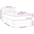 cadre de lit avec matelas Crème 100x200 cm Tissu