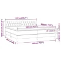 cadre de lit et matelas et LED Crème 200x200cm Tissu