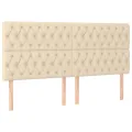 Tête de lit à LED Crème 200x7x118/128 cm Tissu
