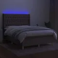 cadre de lit matelas et LED Taupe 140x200 cm Tissu
