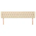 Tête de lit avec oreilles Crème 203x23x78/88 cm Tissu