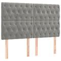 Têtes de lit 4 pcs Gris clair 72x7x78/88 cm Velours