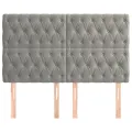 Têtes de lit 4 pcs Gris clair 72x7x78/88 cm Velours