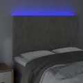 Tête de lit à LED Gris clair 144x7x118/128 cm Velours