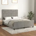 Cadre de lit avec tête de lit Gris clair 140x200 cm