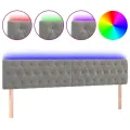 Tête de lit à LED Gris clair 180x7x78/88 cm Velours