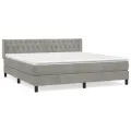 cadre de lit et matelas Gris clair 180x200cm Velours