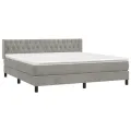 cadre de lit et matelas Gris clair 180x200cm Velours