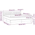 cadre de lit et matelas Gris clair 180x200cm Velours