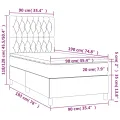 cadre de lit et matelas Gris clair 90x190 cm Velours