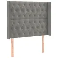 cadre de lit matelas LED Gris clair 90x190cm Velours