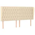 Tête de lit avec oreilles Crème 183x23x118/128 cm Tissu