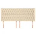 Tête de lit avec oreilles Crème 183x23x118/128 cm Tissu