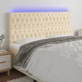 Tête de lit à LED Crème 180x7x118/128 cm Tissu