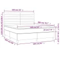 cadre de lit et matelas et LED Noir 160x200 cm Tissu