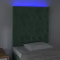 Tête de lit à LED Vert foncé 80x7x118/128 cm Velours