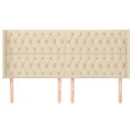 Tête de lit avec oreilles Crème 203x16x118/128 cm Tissu