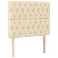 cadre de lit avec matelas Crème 100x200 cm Tissu
