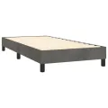 cadre de lit et matelas Gris foncé 90x190 cm Velours