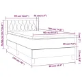 cadre de lit et matelas Gris foncé 90x190 cm Velours
