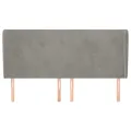 Tête de lit avec oreilles Gris clair 163x23x118/128 cm Velours