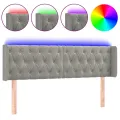 Tête de lit à LED Gris clair 163x16x78/88 cm Velours