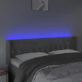 Tête de lit à LED Gris clair 163x16x78/88 cm Velours
