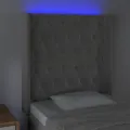 Tête de lit à LED Gris clair 83x16x118/128 cm Velours