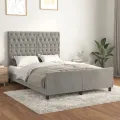 Cadre de lit avec tête de lit Gris clair 140x190 cm Velours