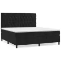 cadre de lit et matelas Noir 160x200 cm Velours