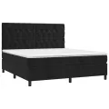 cadre de lit et matelas Noir 160x200 cm Velours