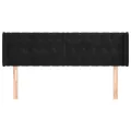 Tête de lit avec oreilles Noir 163x16x78/88 cm Velours