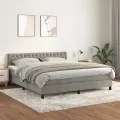 cadre de lit et matelas Gris clair 180x200cm Velours