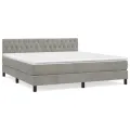 cadre de lit et matelas Gris clair 180x200cm Velours
