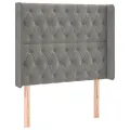 cadre de lit matelas LED Gris clair 90x200cm Velours