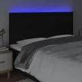 Tête de lit à LED Noir 160x5x118/128 cm Tissu