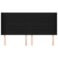 Tête de lit avec oreilles Noir 163x16x118/128 cm Tissu