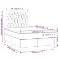cadre de lit et matelas et LED Crème 120x200cm Tissu