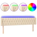 Tête de lit à LED Crème 203x16x78/88 cm Tissu
