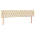Tête de lit à LED Crème 203x16x78/88 cm Tissu