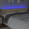 Tête de lit à LED Crème 203x16x78/88 cm Tissu