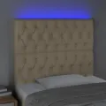 Tête de lit à LED Crème 100x7x118/128 cm Tissu