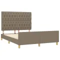 Cadre de lit avec tête de lit Taupe 140x190 cm Tissu