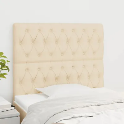 Têtes de lit 2 pcs Crème 90x7x78/88 cm Tissu
