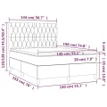 cadre de lit et matelas Gris clair 140x190cm Velours