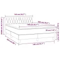 cadre de lit avec matelas Rose 140x200 cm Velours